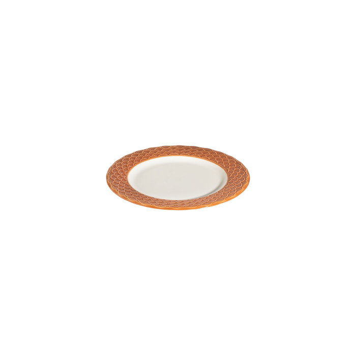 Hermia Orila Costa Juego de Cena de Porcelana 24 Piezas Blanco y Naranja Hermia Orila Costa Juego de Cena de Porcelana 24 Piezas Blanco y Naranja